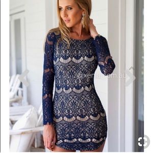 NWOT Star Crossed Lovers Lace Dress in Navy